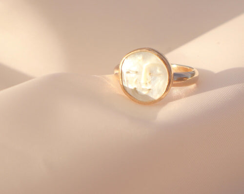 Natural Moonstone Gold Ring